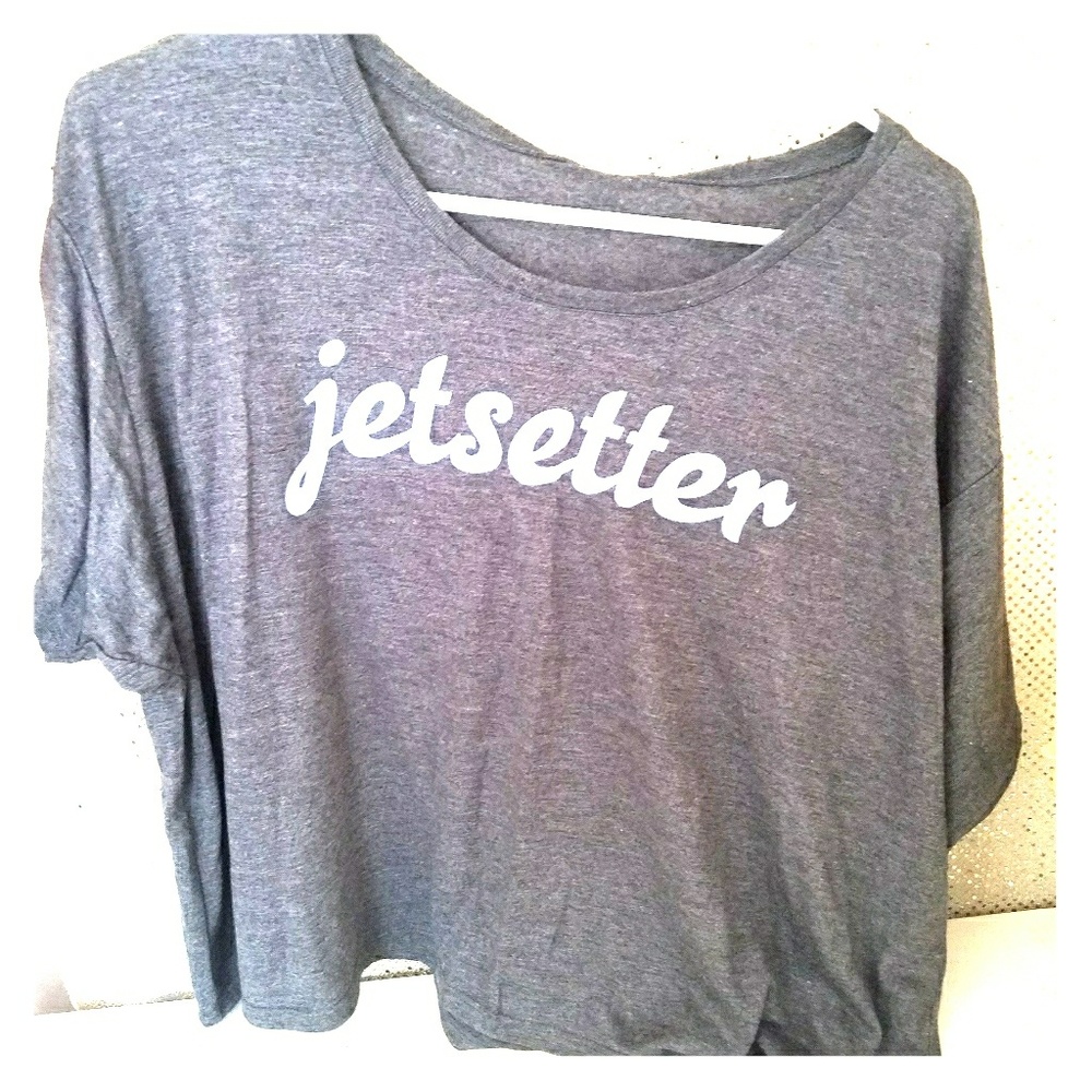 'Jetsetter' off the shoulder, crop tshirt